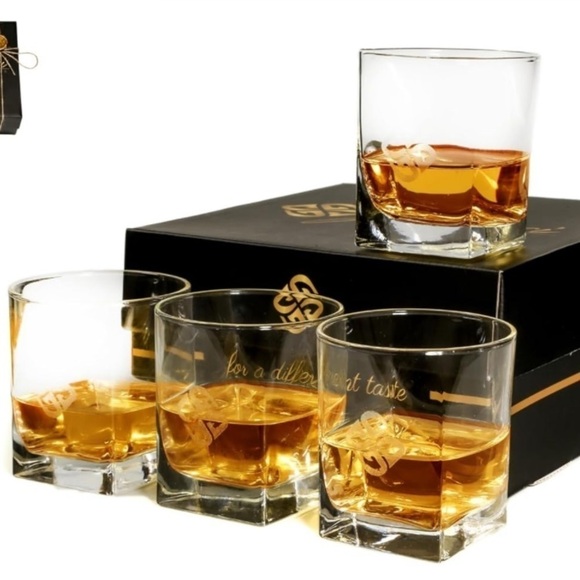 Brand New Set of 4 Luxury Whiskey Glasses Crystal Barware Gift Made in Europe - Picture 1 of 12